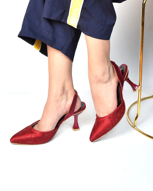 SWISS 3M Slingback Ankle Strap Heels