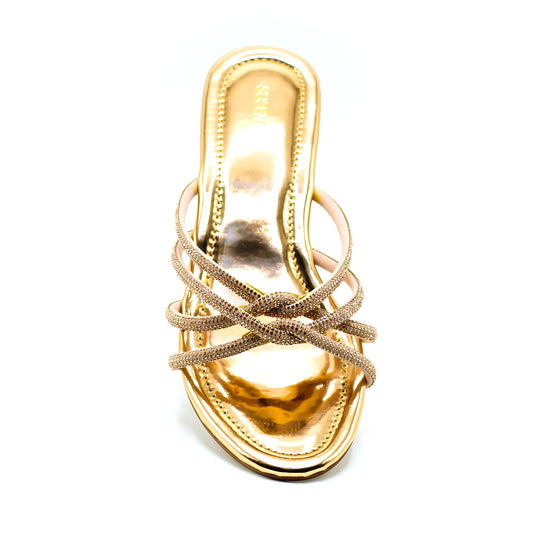 GLORY01 gold metallic sandals