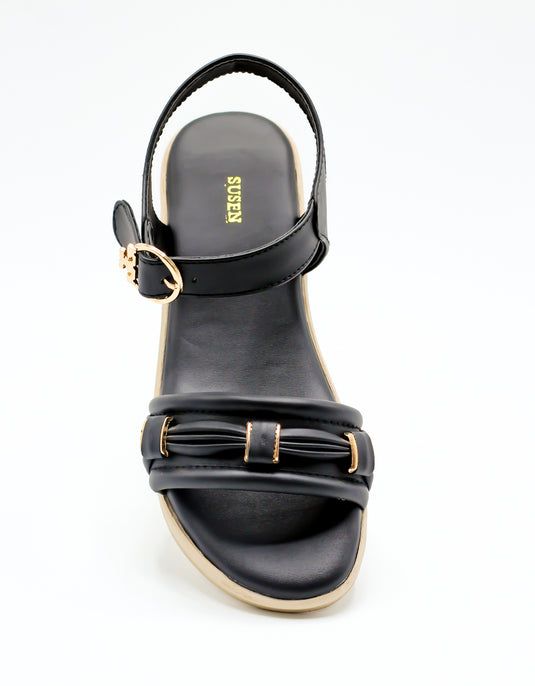 Shop DOCTOR 003 Ladies Casual Footwear in black, with a comfortable wedge heel.