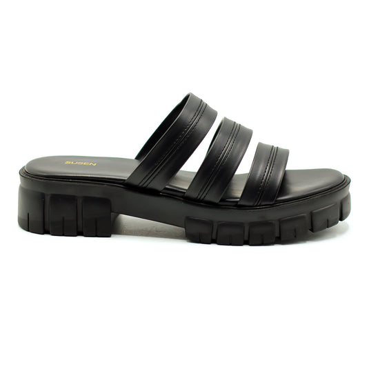 Shop wedges shoes - side view of Doctor 014 in black.