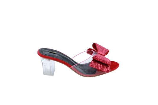 Twin-5 women’s clear block heels with a modern, stylish look.